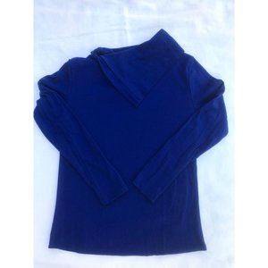 Blue Asymmetrical Collar Sweater Size Small